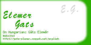 elemer gats business card